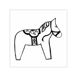 Sello Automático Caballo de Dala con flores
