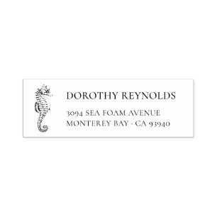 Sello Automático Caballo de mar clásico elegante   Dirección de dev