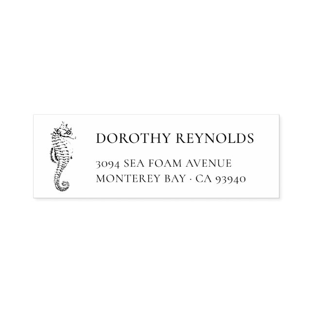 Sello Automático Caballo de mar clásico elegante | Dirección de dev (Diseño)