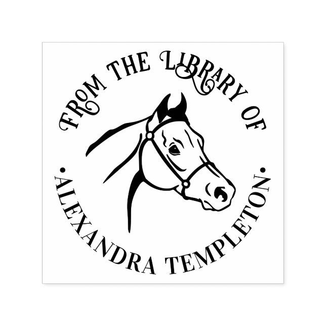 Sello Automático Cabeza de Caballo “De la Biblioteca de” Nombre del (Diseño)