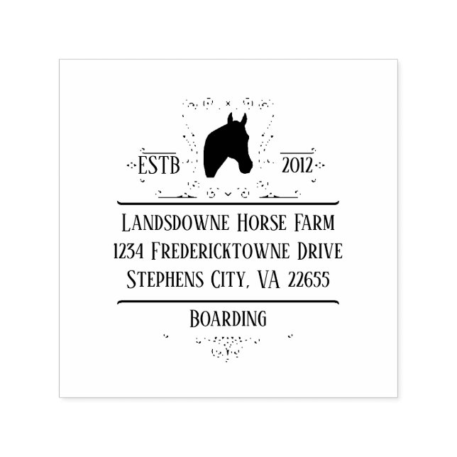 Sello Automático Cabeza de caballo Silhouette Desplazamientos Direc (Diseño)