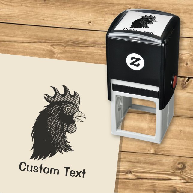 Sello Automático Cabeza de Gallo Negro (Subido por el creador)