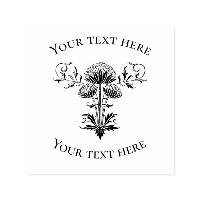 Sello Automático Cabezas de semilla de Dandelion botánica con texto (Diseño)