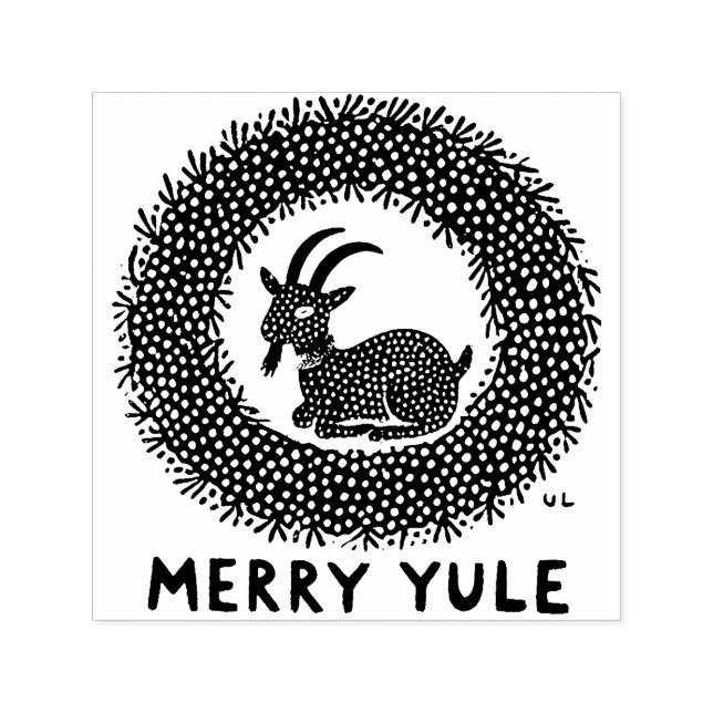 Sello Automático Cabra Feliz Yule (Diseño)