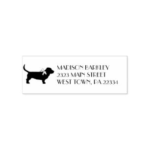 Sello Automático Cachorro de perro sabueso basset