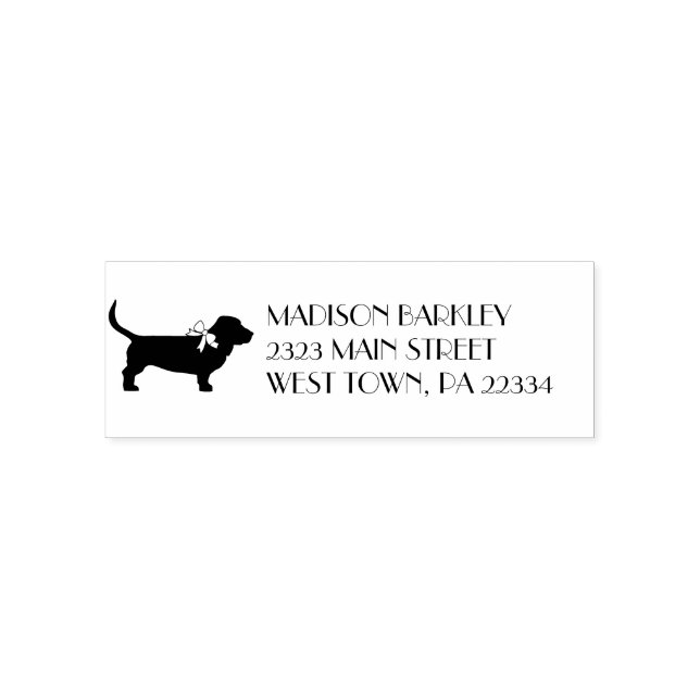 Sello Automático Cachorro de perro sabueso basset (Diseño)