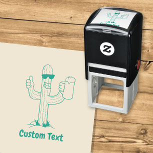 Sello Automático Cactus con cerveza