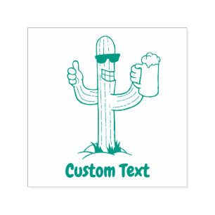 Sello Automático Cactus con cerveza