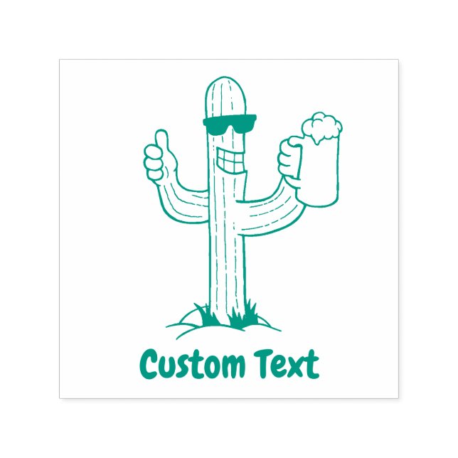 Sello Automático Cactus con cerveza (Diseño)