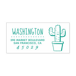 Sello Automático Cactus | Dirección de devolución de nombre de fami