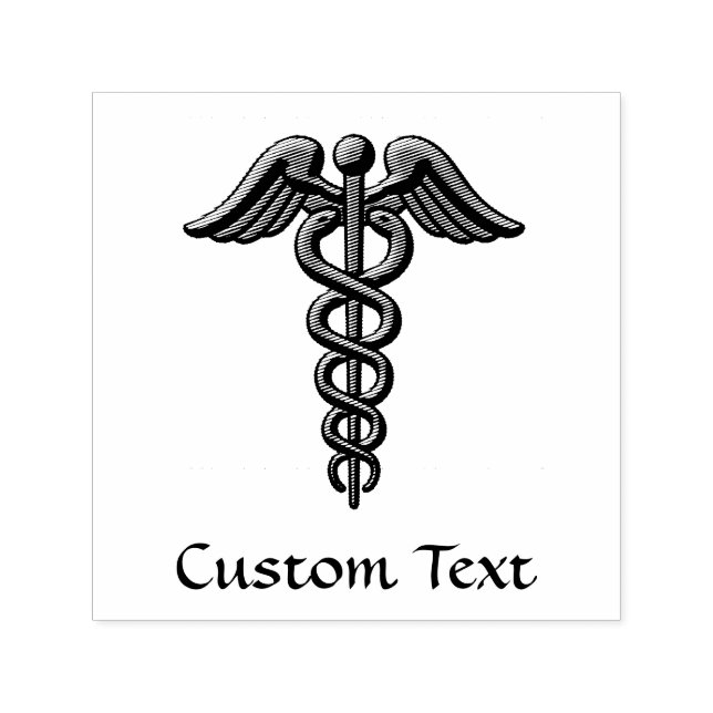 Sello Automático Caduceus de serpiente doble (Diseño)
