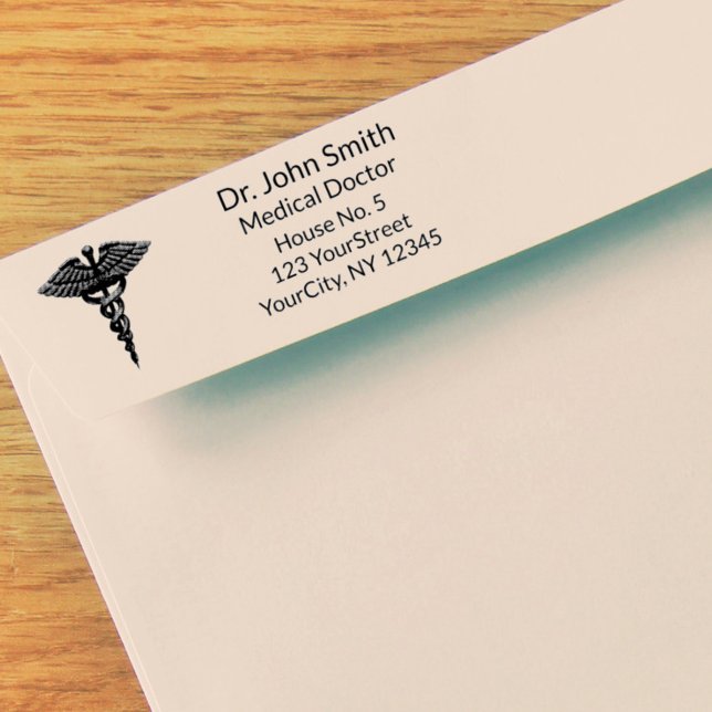 Sello Automático Caducto médico simple profesional Blanco negro (Subido por el creador)