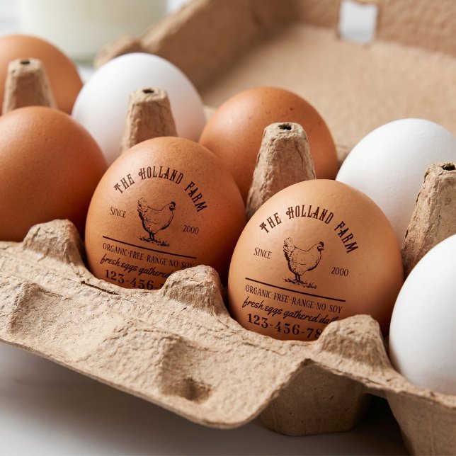 Sello Automático Caja de huevos personalizada de granja familiar rú (Subido por el creador)