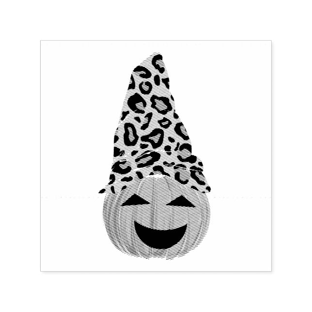 Sello Automático Calabaza Con Un Gorra De Leopardo (Diseño)