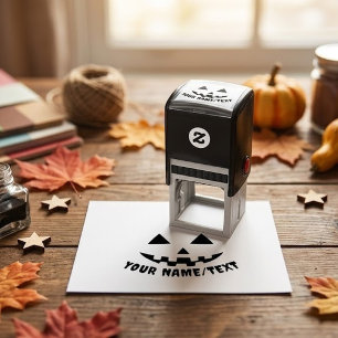 Sello Automático Calabaza de Halloween Personalizada con Nombre en 
