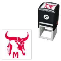 Calavera tribal de toro de Longhorn con piel negra