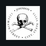 Sello Automático Calavera vintage y Ilustracion cruzado<br><div class="desc">Un ilustracion vintage de un cráneo humano.</div>