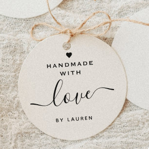 Sello Automático Caligrafía cardíaca moderna hecha a mano con amor 