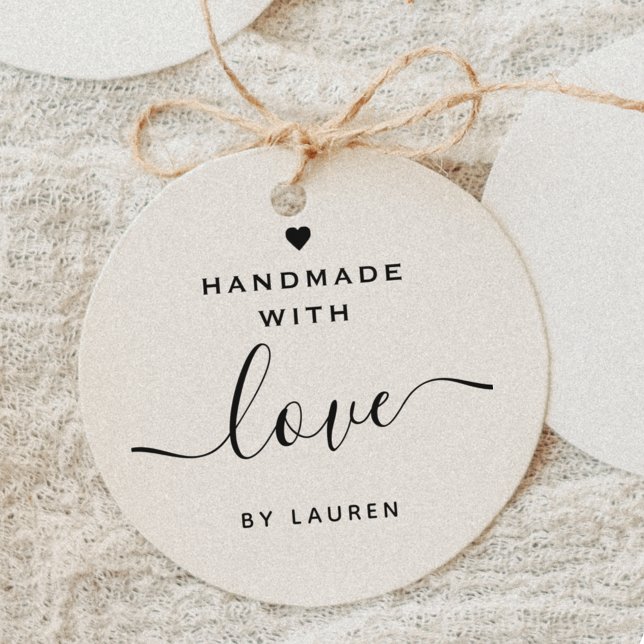 Sello Automático Caligrafía cardíaca moderna hecha a mano con amor  (Subido por el creador)