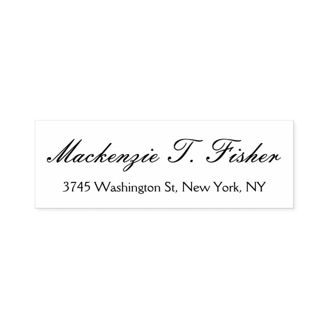 Sello Automático Caligrafía clásica Elegante Plata Simple Blanco (Diseño)