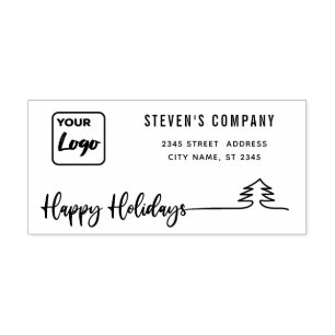 Sello Automático Caligrafía del logotipo minimalista Felices vacaci