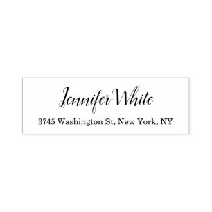 Sello Automático Caligrafía Elegante Clásica Blanco y Negro