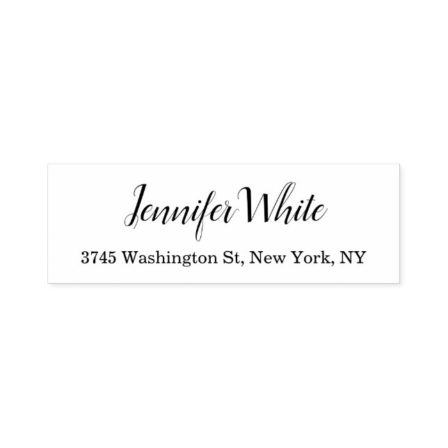 Sello Automático Caligrafía Elegante Clásico Blanco y Negro (Diseño)