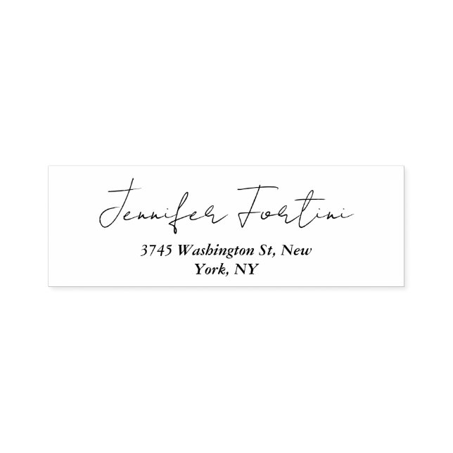 Sello Automático Caligrafía Elegante Negro & Blanco Plano Simple La (Diseño)