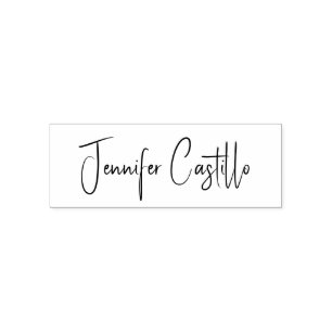Sello Automático Caligrafía minimalista blanca negra lisa