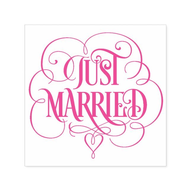 Sello Automático Calligrafía Ornate recién CASADA Floreciente Coraz (Diseño)