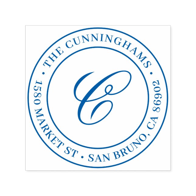 Sello Automático Calligrafía Retorno inicial de familia redonda (Diseño)