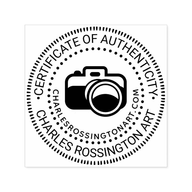 Sello Automático Camera #3 “Certificate of Authenticity” Name URL (Diseño)