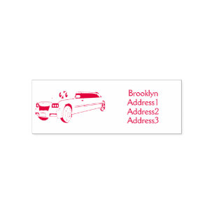Sello Automático Camión de personalizado limusina azul muy feliz