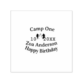 Sello Automático Campamento un feliz cumpleaños nombre fecha campin
