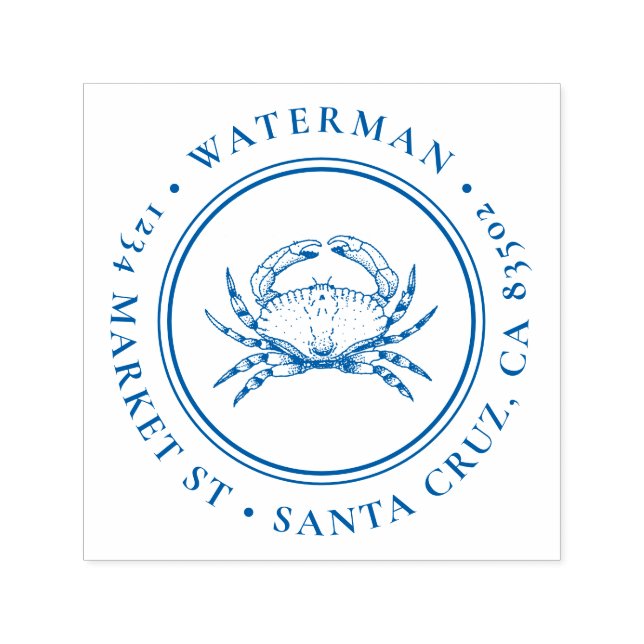 Sello Automático Cangrejo dibujado a mano | Dirección de devolución (Diseño)