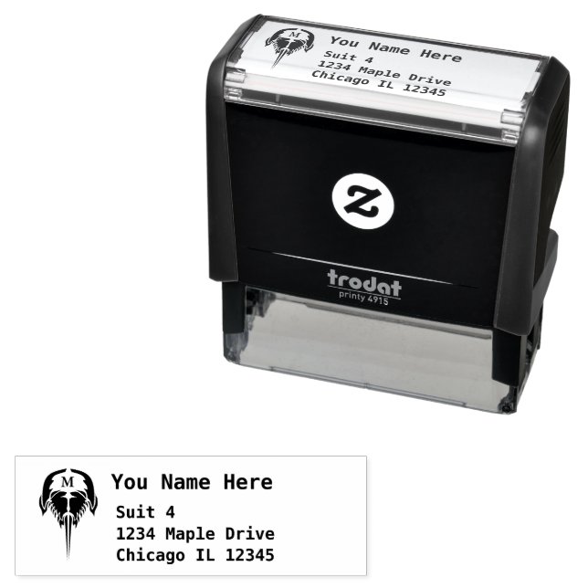 Sello Automático Cangrejo herradura en regreso de tatuaje tribal (In Situ)