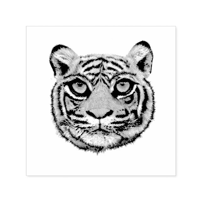 Sello Automático Cara de joven tigre salvaje (Diseño)