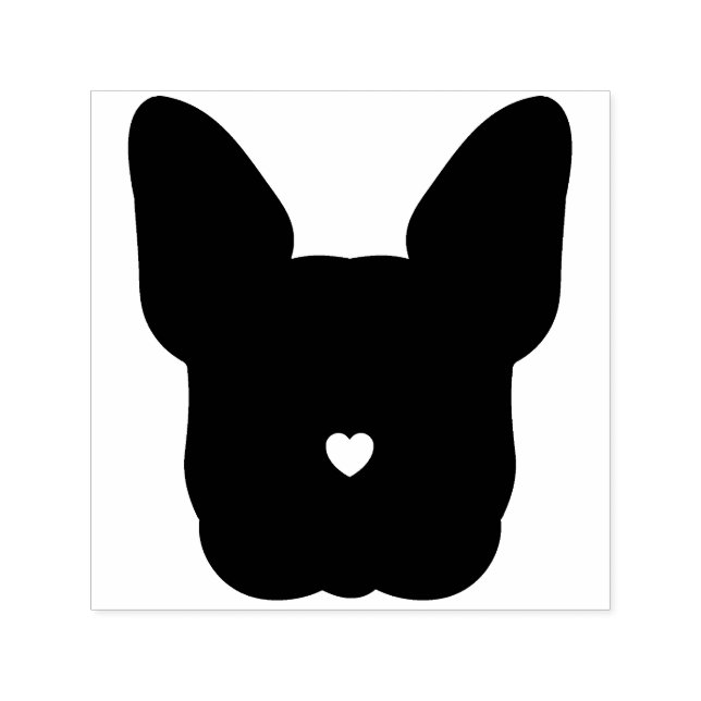 Sello Automático Cara de Perro Negro Bulldog Francés (Diseño)