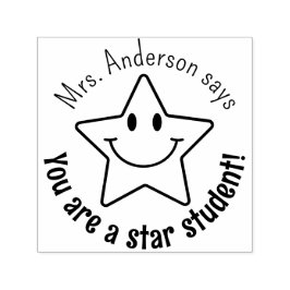 Sello Automático Cara de sonrisa personalizada estrella recompensa 