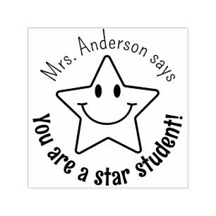 Sello Automático Cara de sonrisa personalizada estrella recompensa 