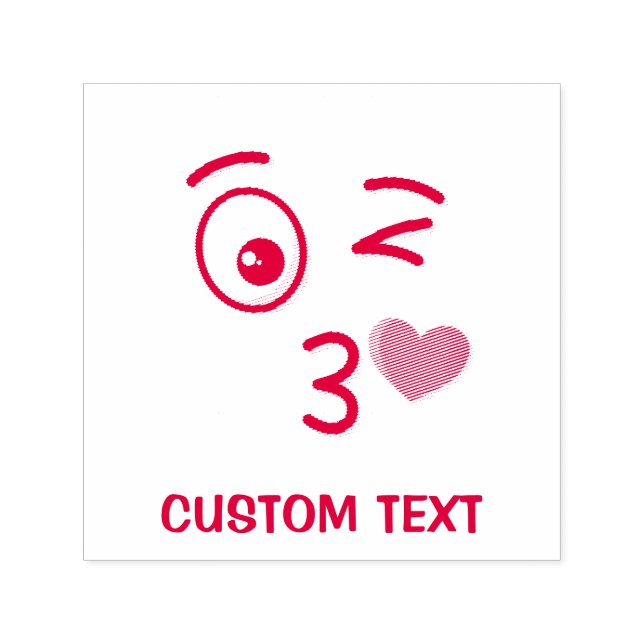 Sello Automático Cara lanzando un beso (Diseño)