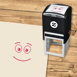 Sello Automático Cara Sonriente con Ojos Abiertos