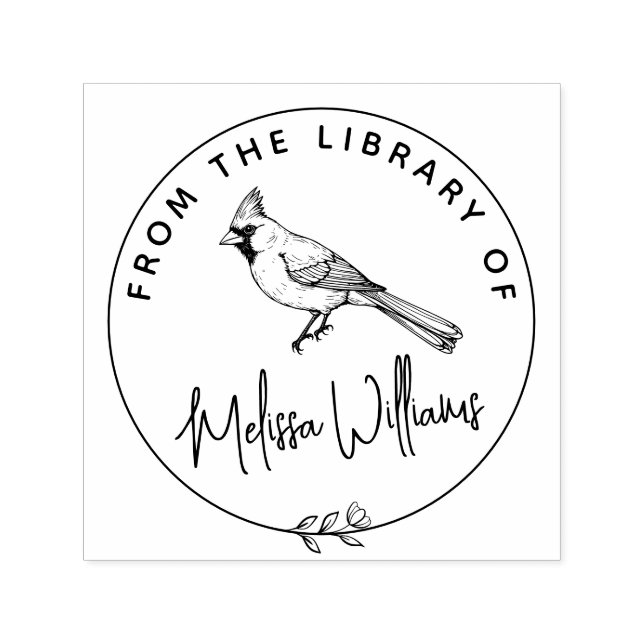 Sello Automático Cardenal personalizado Ex Libris del Libro de la B (Diseño)