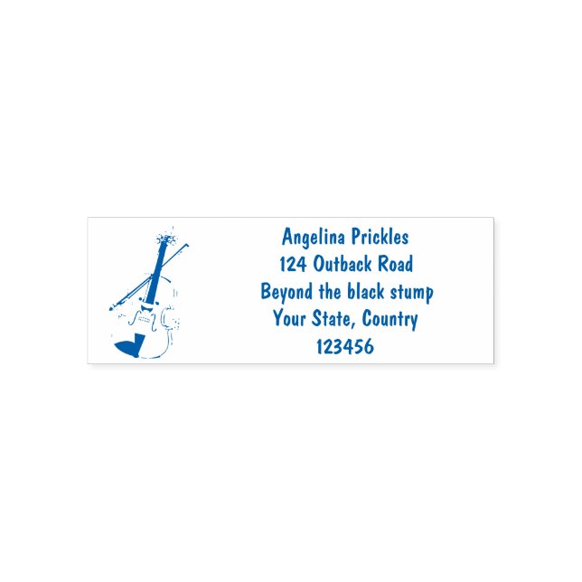 Sello Automático Caricatura musical divertida en violín (Diseño)