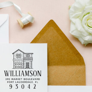 Sello Automático Casa Cuta Nombre de familia y dirección de devol
