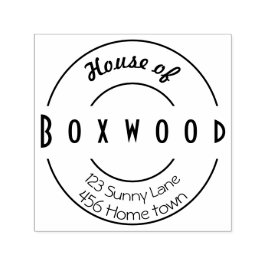 Sello Automático Casa de apellido con círculos