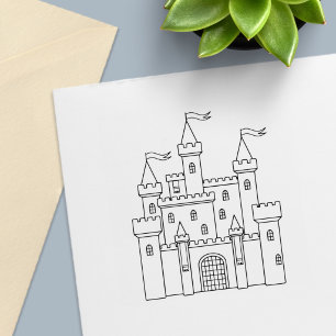 Sello Automático Castillo de Cuento de Hadas Arte de Línea para Col