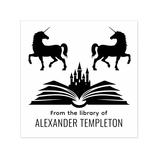 Sello Automático Castillo del libro de Unicornios #2 "Desde la bibl (Diseño)