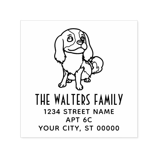 Sello Automático Cavalier King Charles Spaniel Dog #2 Dirección Nom (Diseño)