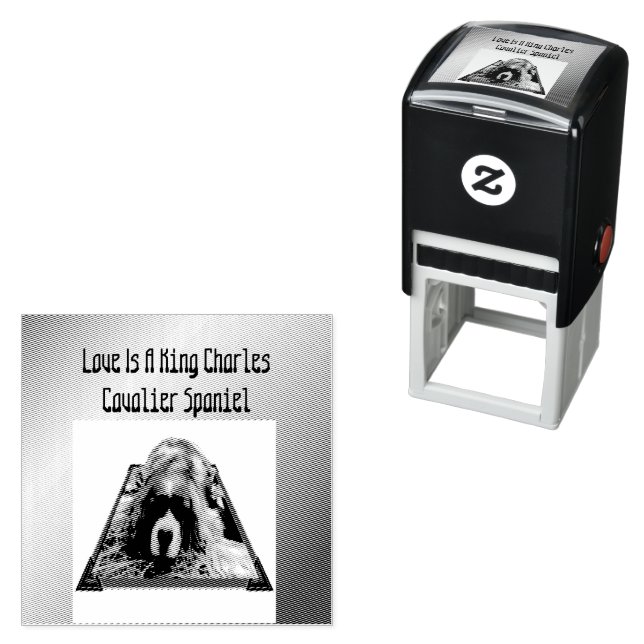 Sello Automático Cavalier Spaniel Popout Art, estampado con autotin (In Situ)